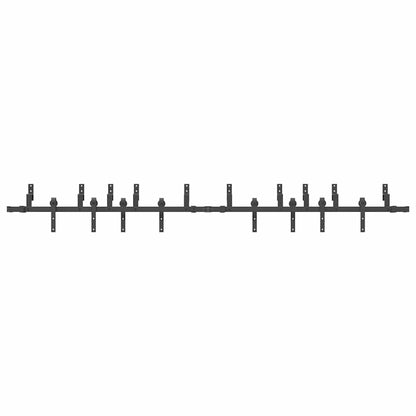vidaXL Sliding Door Hardware Kit 305 cm Steel Black
