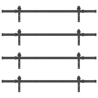 vidaXL Sliding Door Hardware Kit 305 cm Steel Black