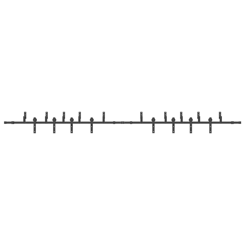 vidaXL Sliding Door Hardware Kit 427 cm Steel Black