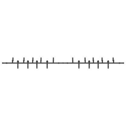 vidaXL Sliding Door Hardware Kit 427 cm Steel Black