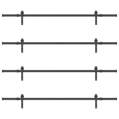vidaXL Sliding Door Hardware Kit 427 cm Steel Black