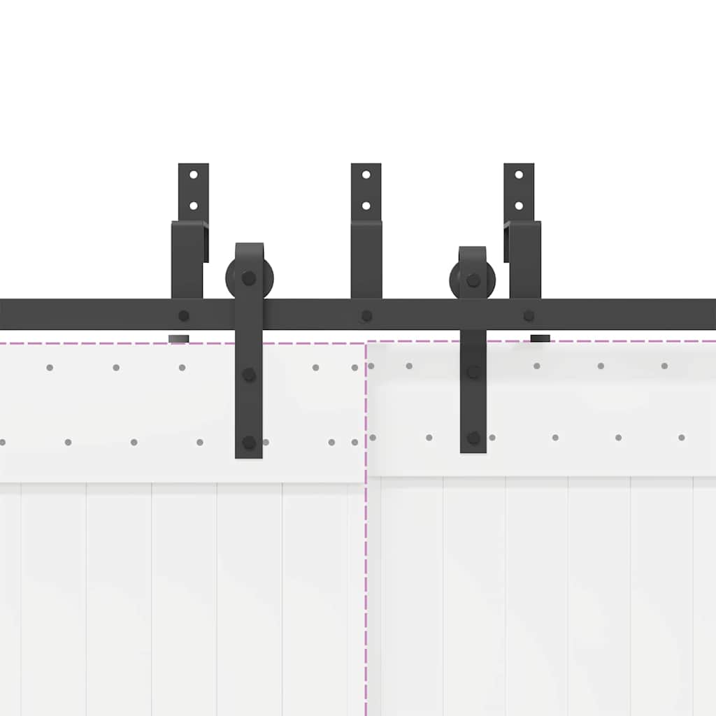 vidaXL Sliding Door Hardware Kit 427 cm Steel Black