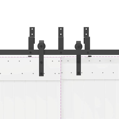 vidaXL Sliding Door Hardware Kit 427 cm Steel Black