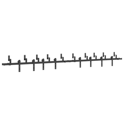 vidaXL Sliding Door Hardware Kit 366 cm Steel Black