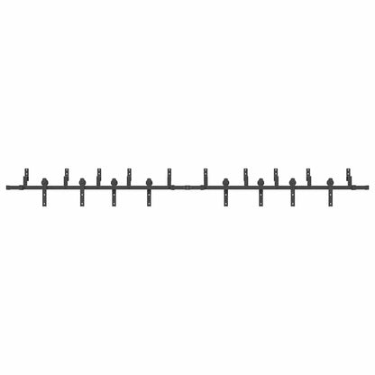 vidaXL Sliding Door Hardware Kit 366 cm Steel Black