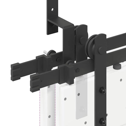 vidaXL Sliding Door Hardware Kit 366 cm Steel Black
