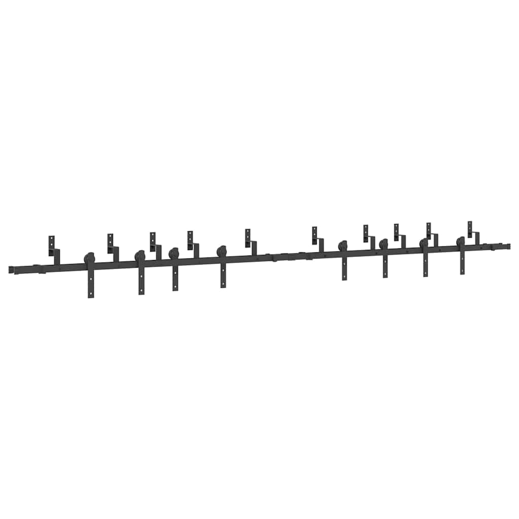 vidaXL Sliding Door Hardware Kit 400 cm Steel Black