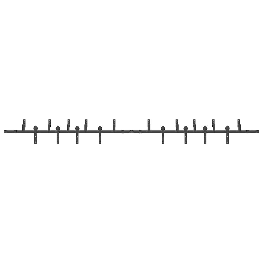 vidaXL Sliding Door Hardware Kit 400 cm Steel Black