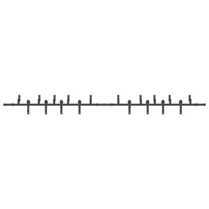 vidaXL Sliding Door Hardware Kit 400 cm Steel Black