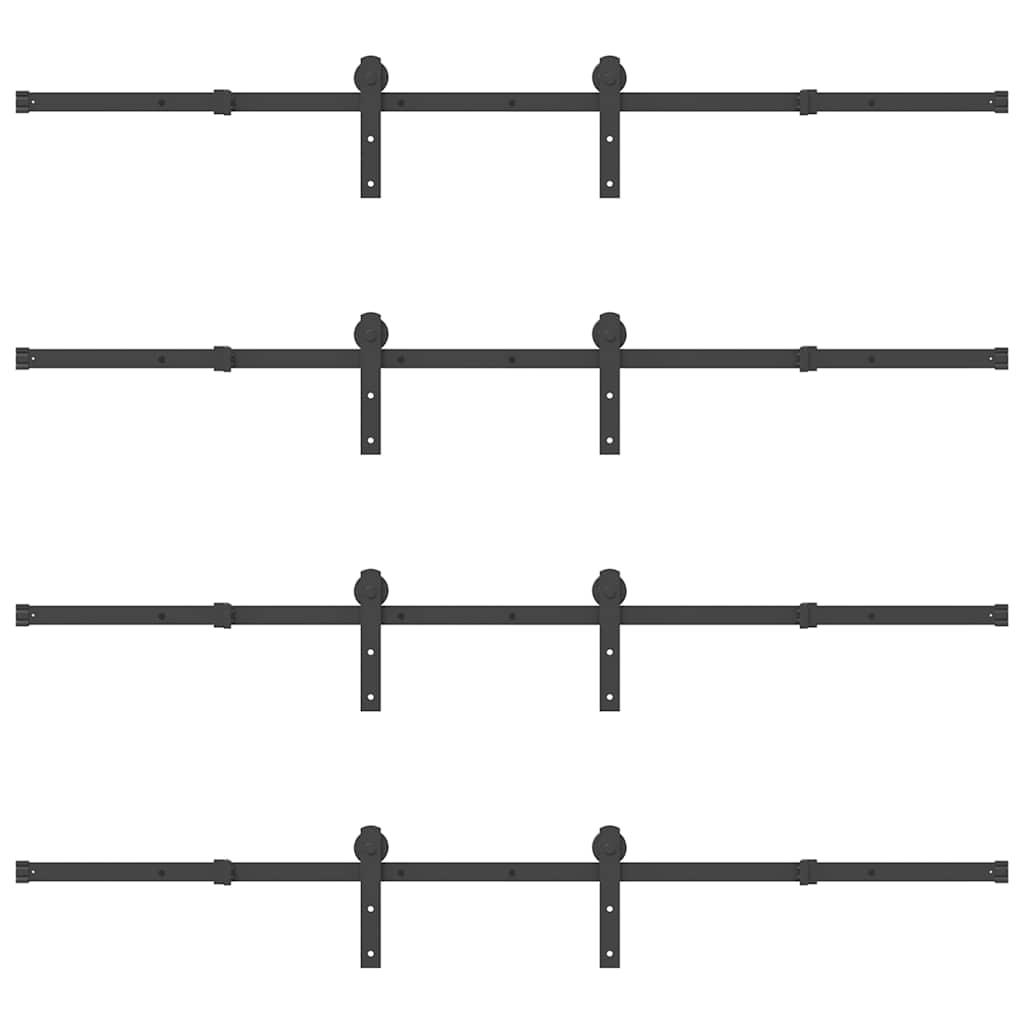 vidaXL Sliding Door Hardware Kit 400 cm Steel Black