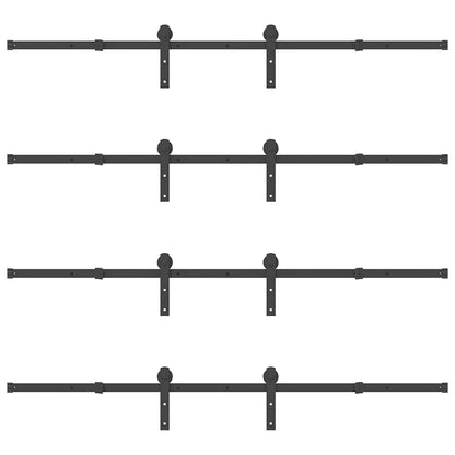 vidaXL Sliding Door Hardware Kit 400 cm Steel Black
