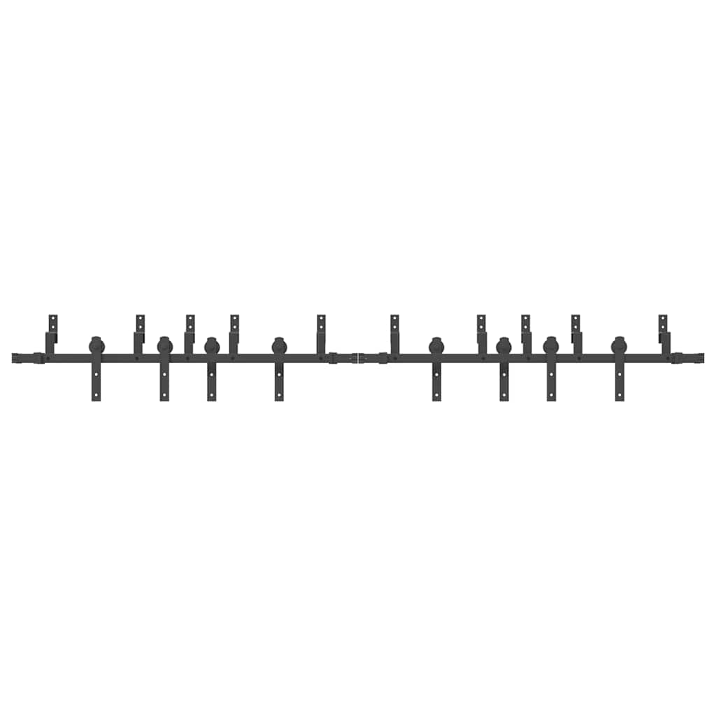vidaXL Sliding Door Hardware Kit 305 cm Steel Black