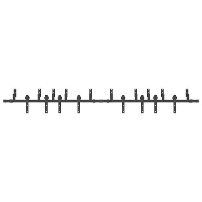 vidaXL Sliding Door Hardware Kit 305 cm Steel Black