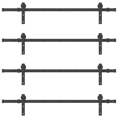 vidaXL Sliding Door Hardware Kit 305 cm Steel Black