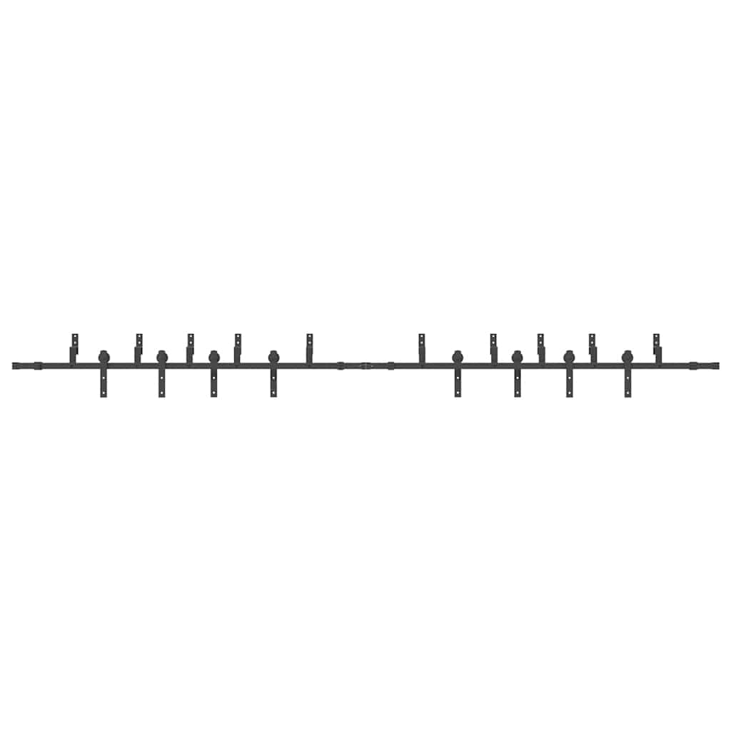 vidaXL Sliding Door Hardware Kit 427 cm Steel Black