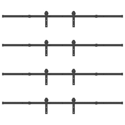 vidaXL Sliding Door Hardware Kit 427 cm Steel Black