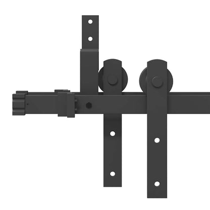 vidaXL Sliding Door Hardware Kit 427 cm Steel Black