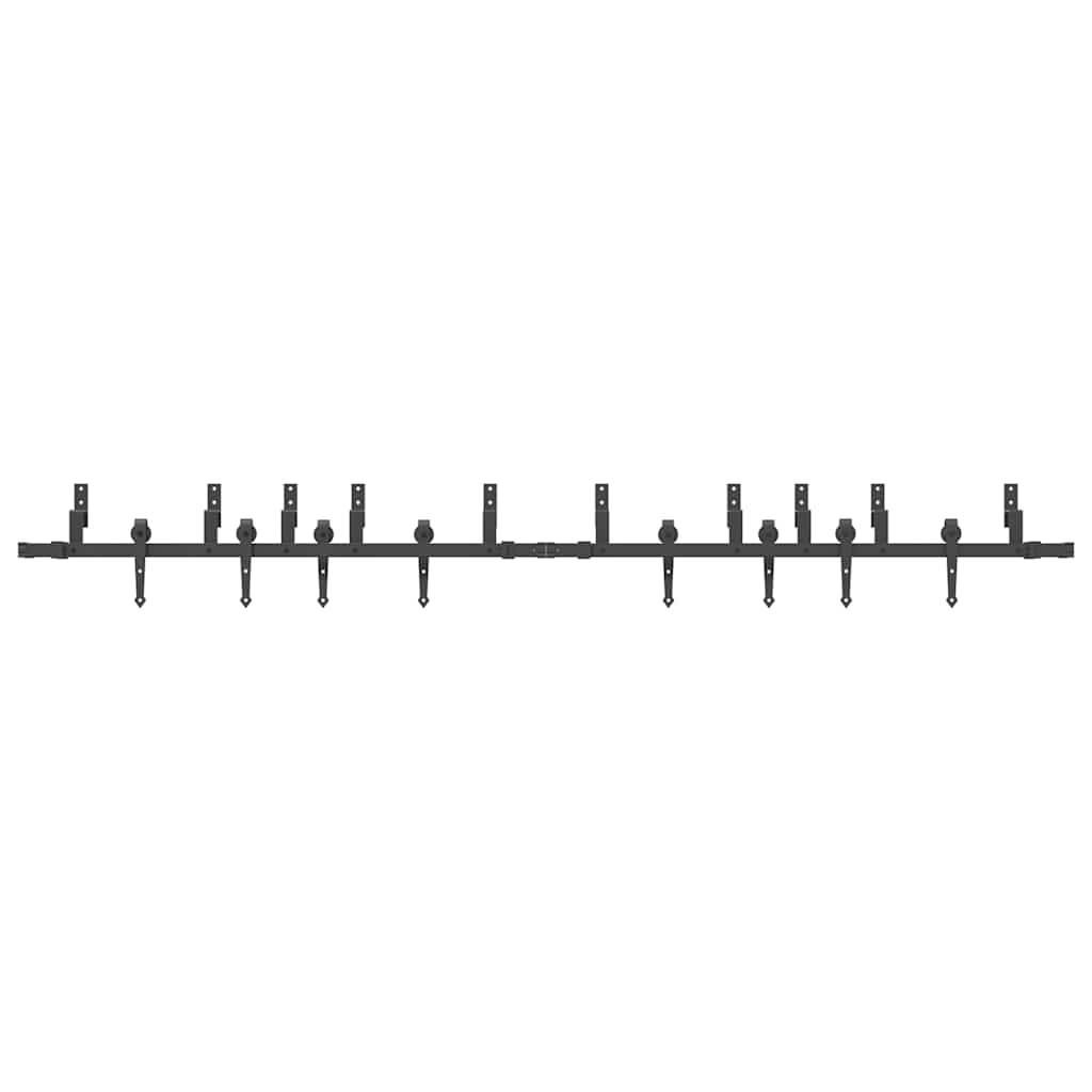 vidaXL Sliding Door Hardware Kit 305 cm Steel Black