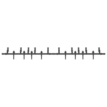 vidaXL Sliding Door Hardware Kit 305 cm Steel Black