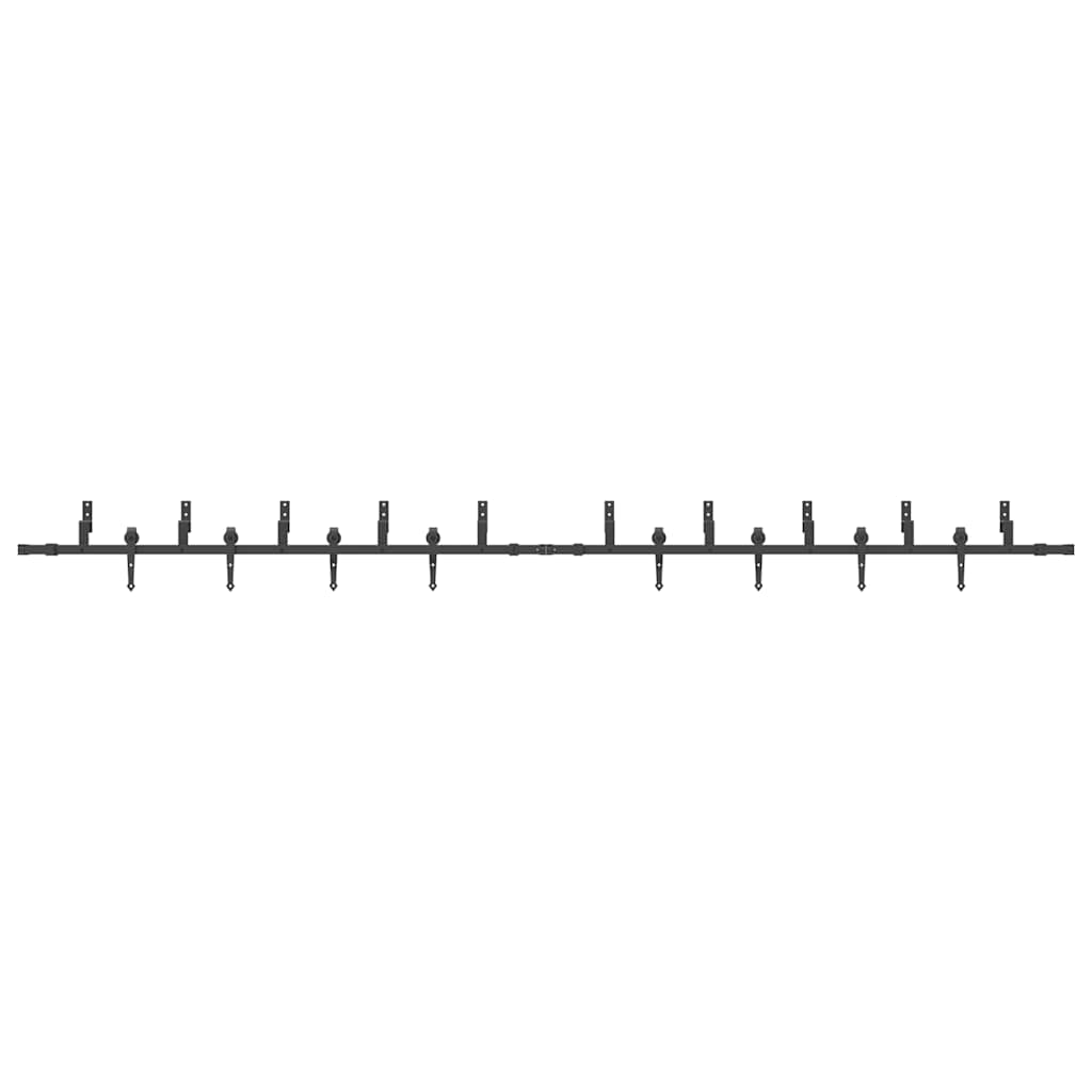 vidaXL Sliding Door Hardware Kit 427 cm Steel Black