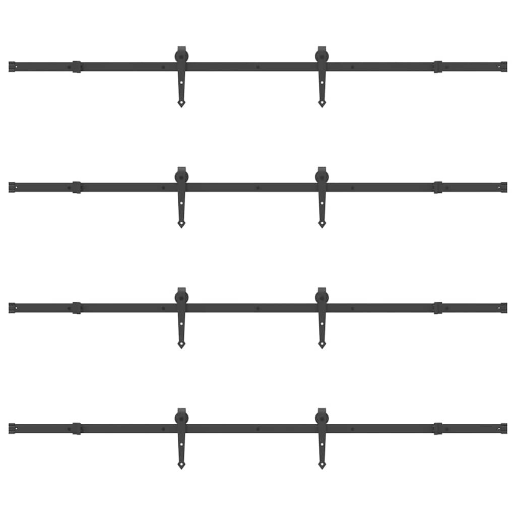 vidaXL Sliding Door Hardware Kit 427 cm Steel Black