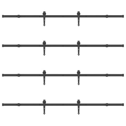 vidaXL Sliding Door Hardware Kit 427 cm Steel Black
