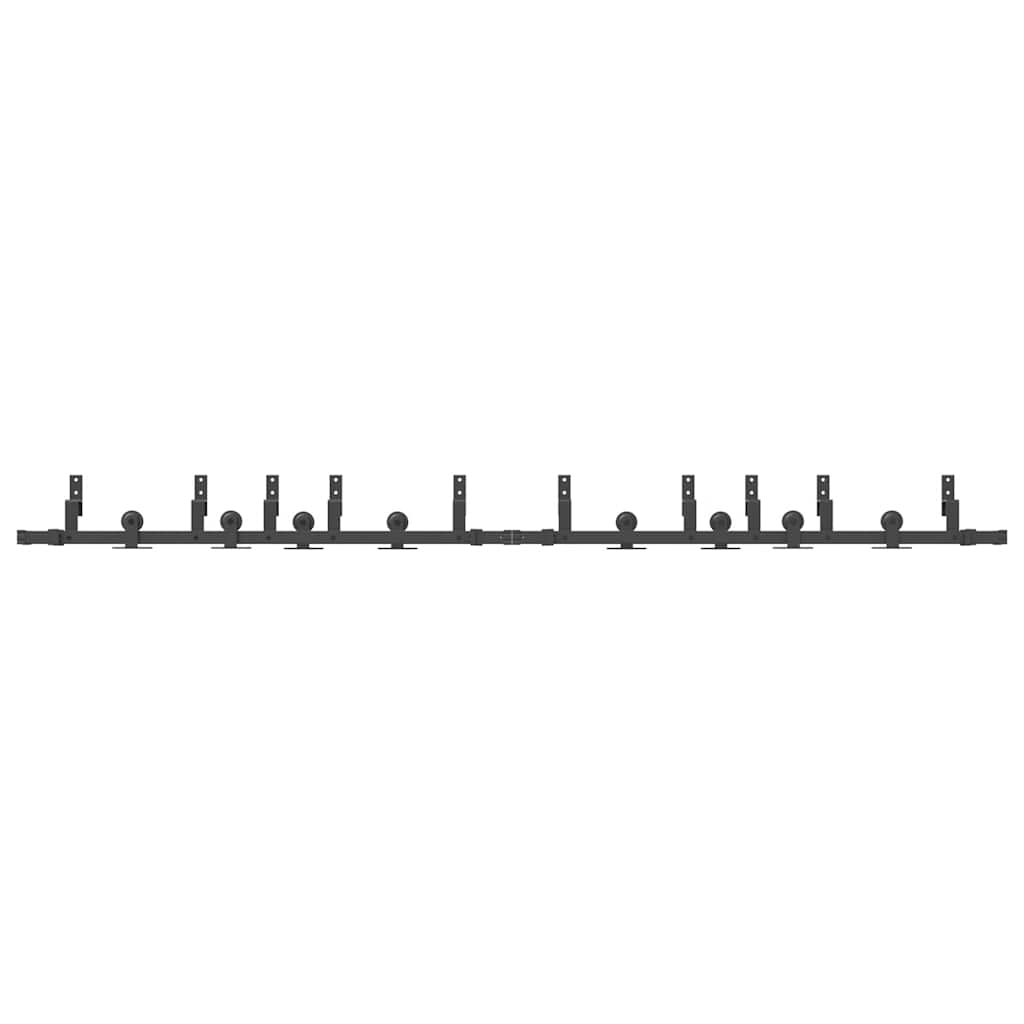 vidaXL Sliding Door Hardware Kit 305 cm Steel Black