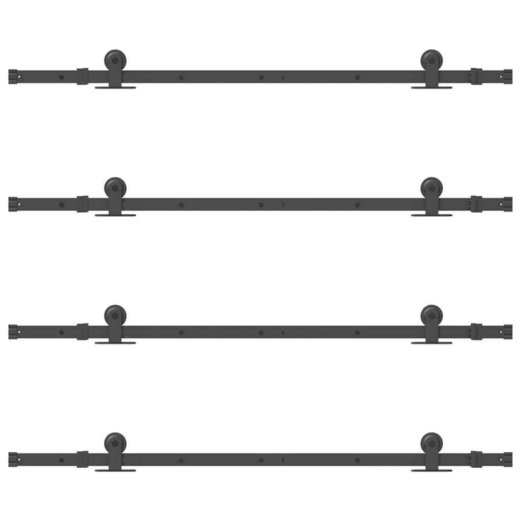 vidaXL Sliding Door Hardware Kit 305 cm Steel Black
