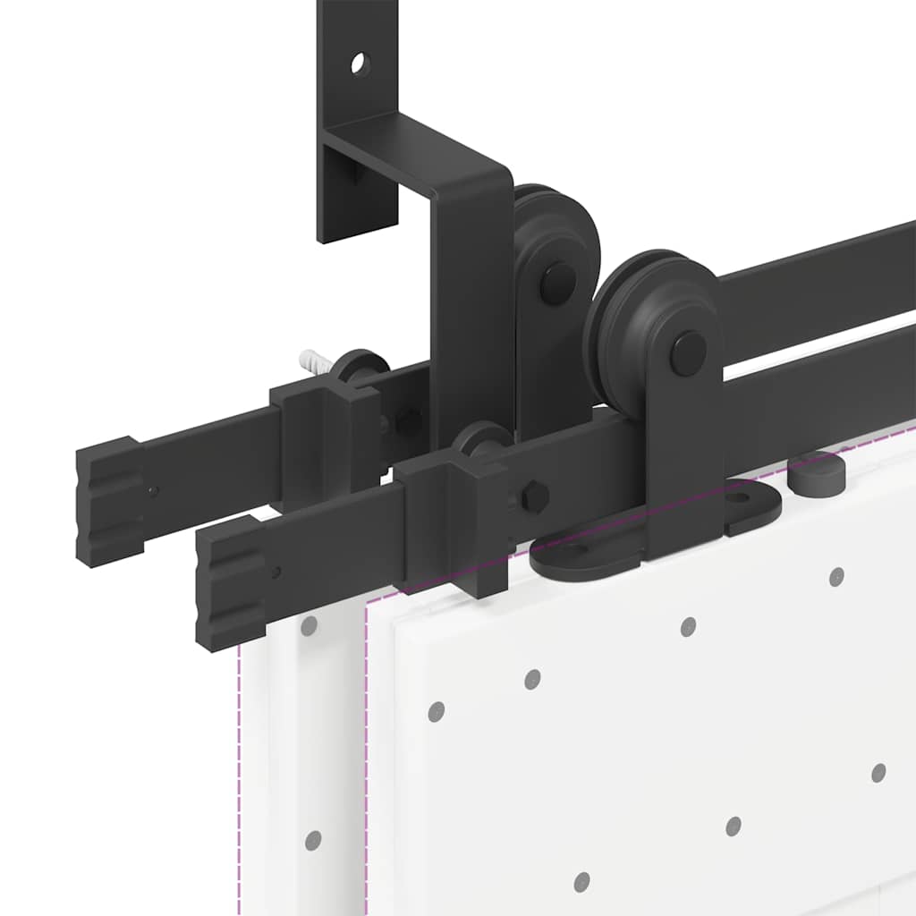 vidaXL Sliding Door Hardware Kit 305 cm Steel Black