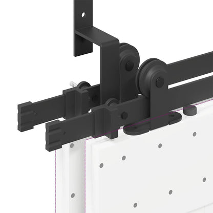 vidaXL Sliding Door Hardware Kit 305 cm Steel Black