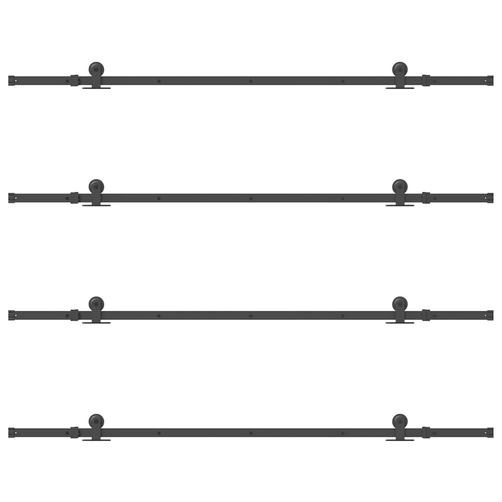 vidaXL Sliding Door Hardware Kit 427 cm Steel Black