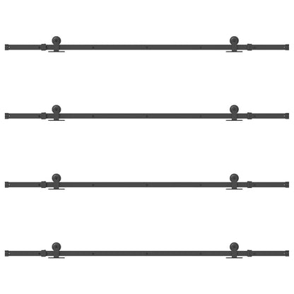 vidaXL Sliding Door Hardware Kit 427 cm Steel Black