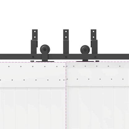 vidaXL Sliding Door Hardware Kit 427 cm Steel Black