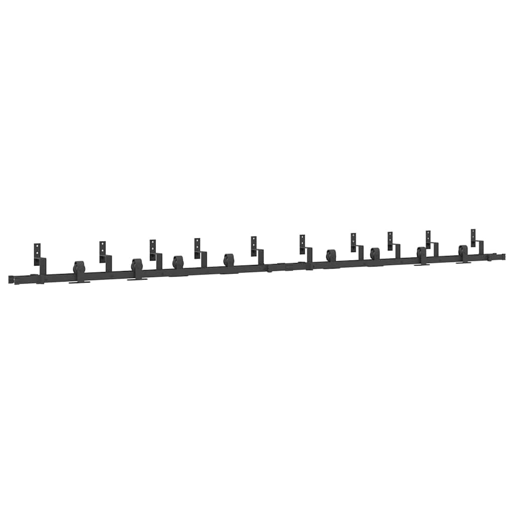 vidaXL Sliding Door Hardware Kit 366 cm Steel Black