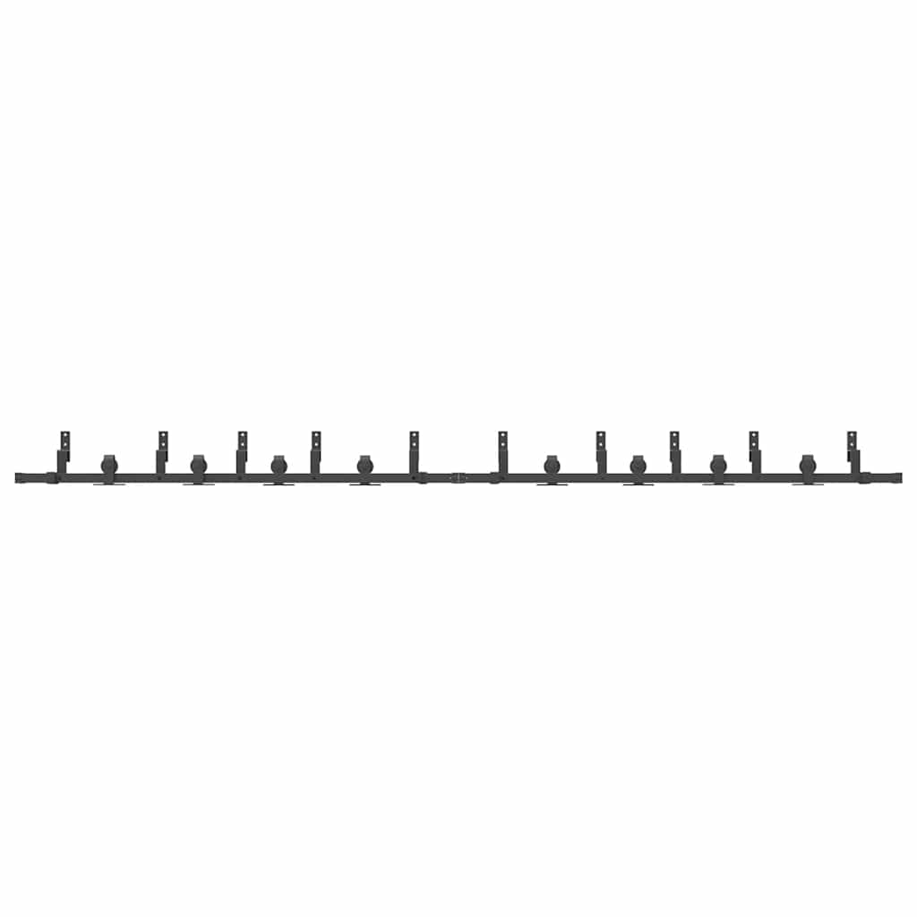 vidaXL Sliding Door Hardware Kit 366 cm Steel Black
