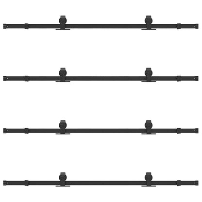 vidaXL Sliding Door Hardware Kit 366 cm Steel Black