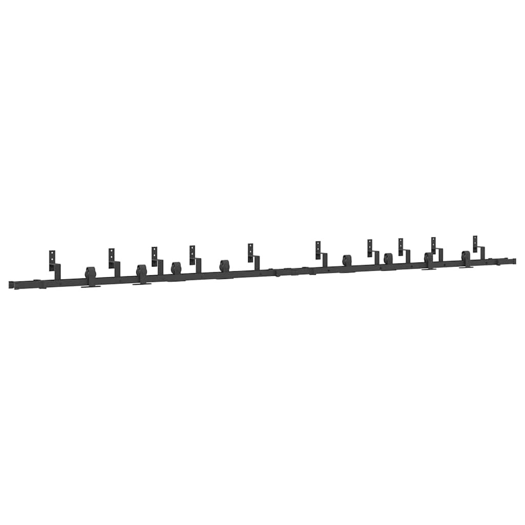 vidaXL Sliding Door Hardware Kit 400 cm Steel Black