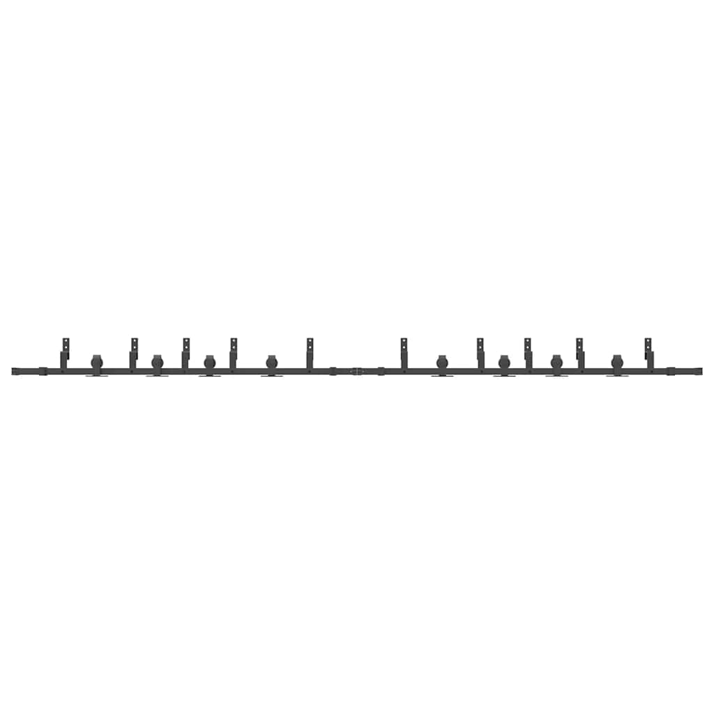 vidaXL Sliding Door Hardware Kit 400 cm Steel Black
