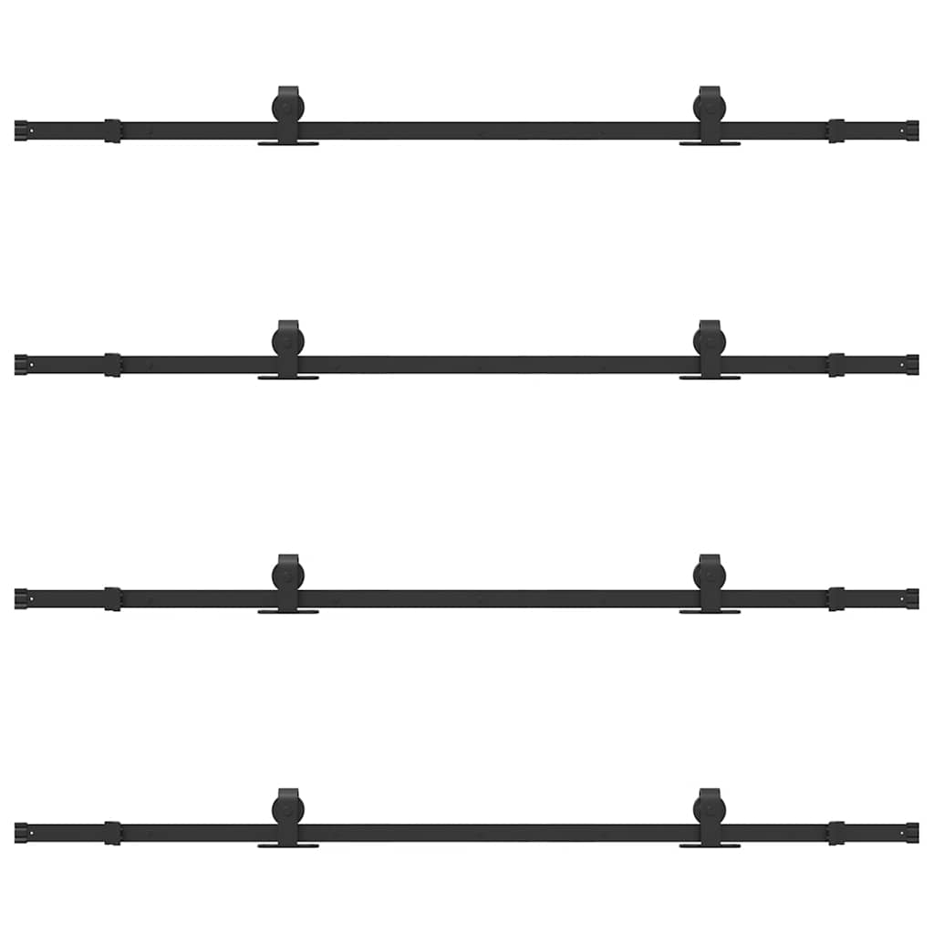 vidaXL Sliding Door Hardware Kit 400 cm Steel Black