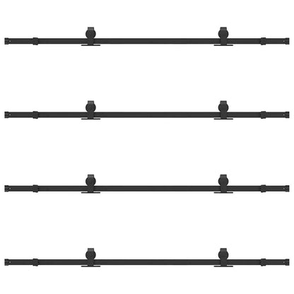 vidaXL Sliding Door Hardware Kit 400 cm Steel Black