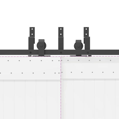 vidaXL Sliding Door Hardware Kit 400 cm Steel Black