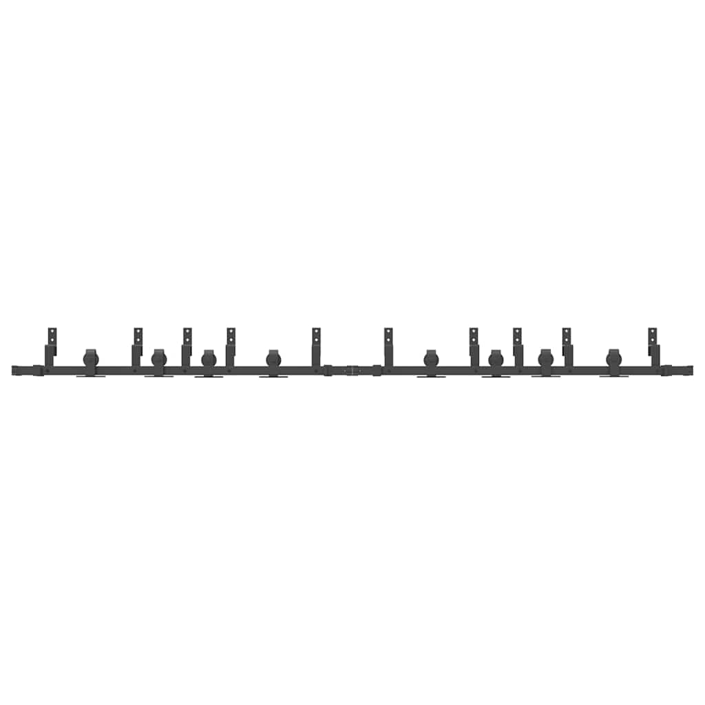 vidaXL Sliding Door Hardware Kit 305 cm Steel Black