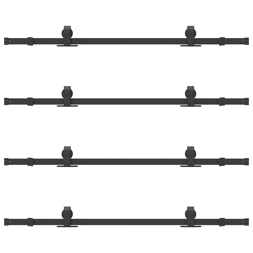 vidaXL Sliding Door Hardware Kit 305 cm Steel Black