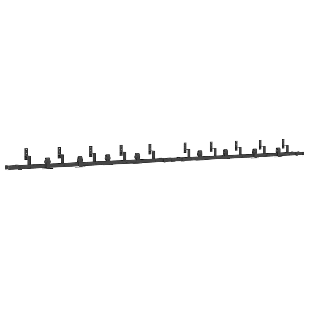 vidaXL Sliding Door Hardware Kit 427 cm Steel Black