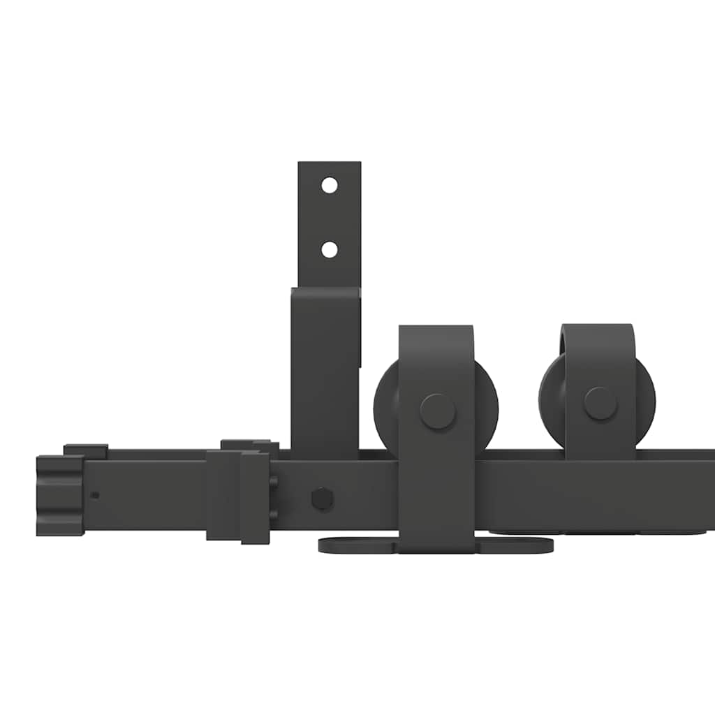 vidaXL Sliding Door Hardware Kit 427 cm Steel Black