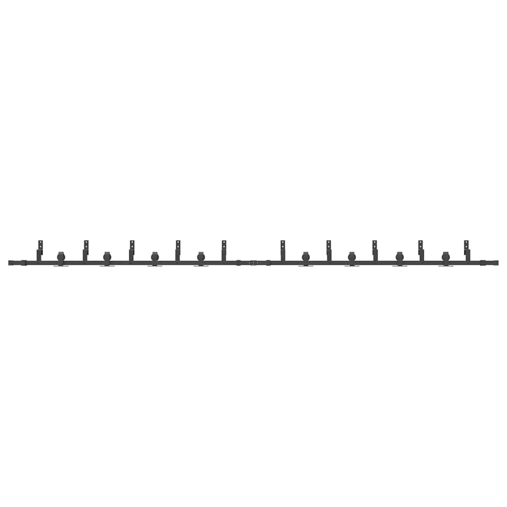 vidaXL Sliding Door Hardware Kit 427 cm Steel Black