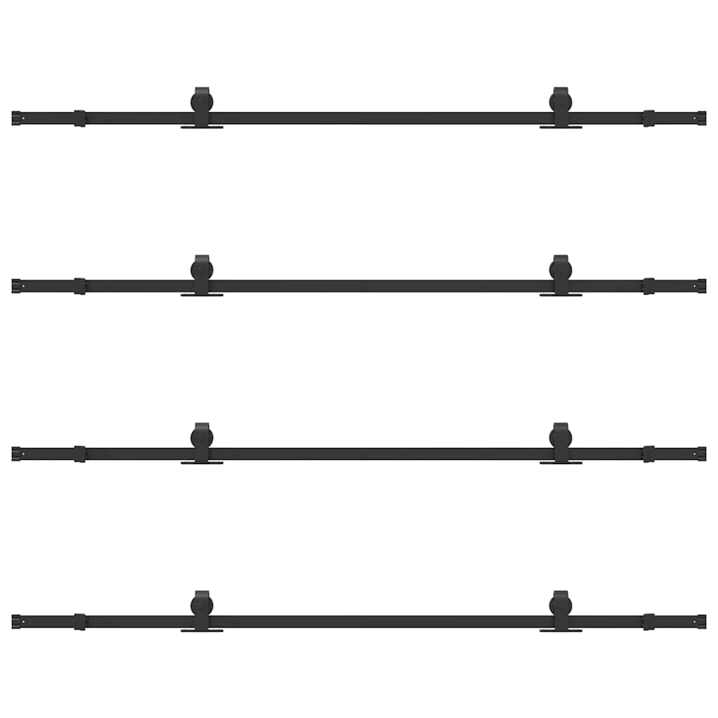 vidaXL Sliding Door Hardware Kit 427 cm Steel Black