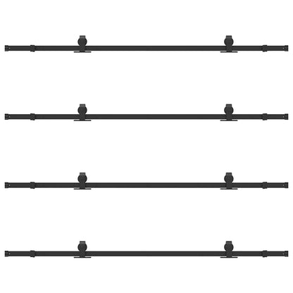 vidaXL Sliding Door Hardware Kit 427 cm Steel Black