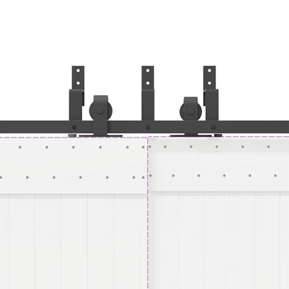 vidaXL Sliding Door Hardware Kit 427 cm Steel Black