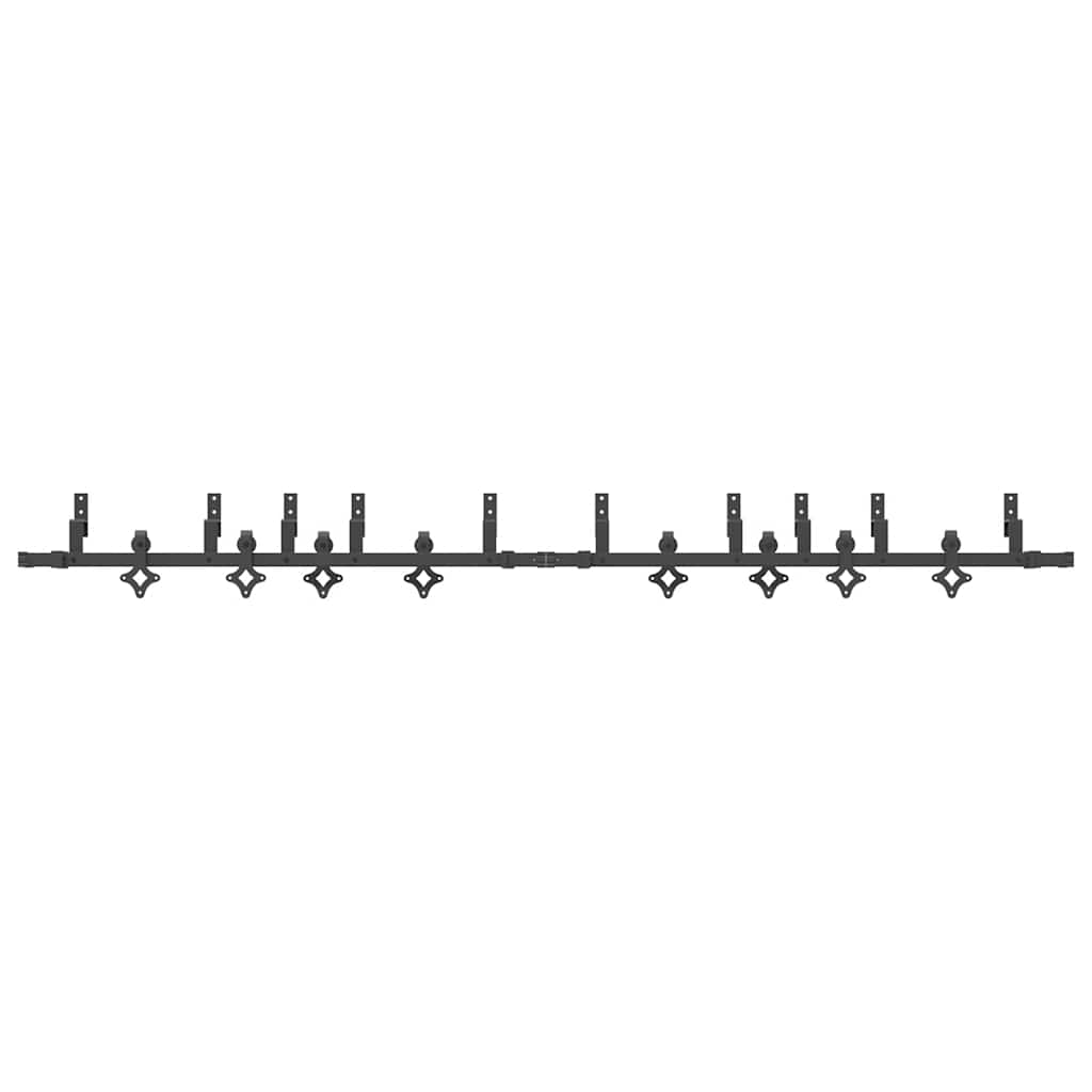 vidaXL Sliding Door Hardware Kit 305 cm Steel Black
